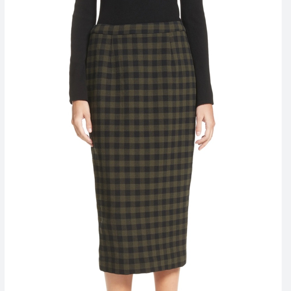 ALC Thea Checked Wool Pencil Skirt